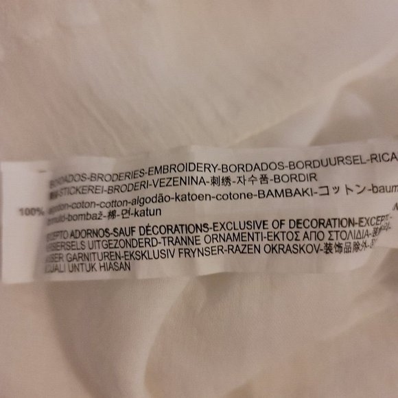 Zara Womens Size XS White Cotton Eyelet Embroidered Gauze Mini Dress Boho Beach - Picture 12 of 12